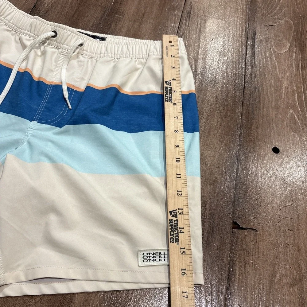 O'Neill Board Shorts Swim Trunks Mens Small No Liner  Beige Blue